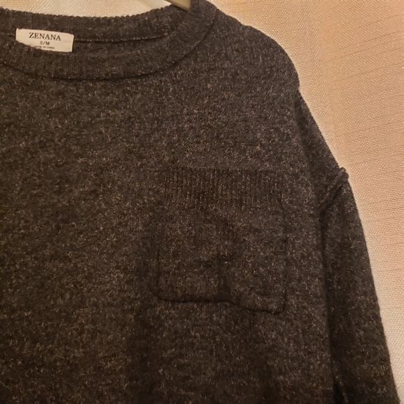 Zenana Brushed Melange Hacci oversized sweater with exposed seam details s/m - Picture 3 of 7